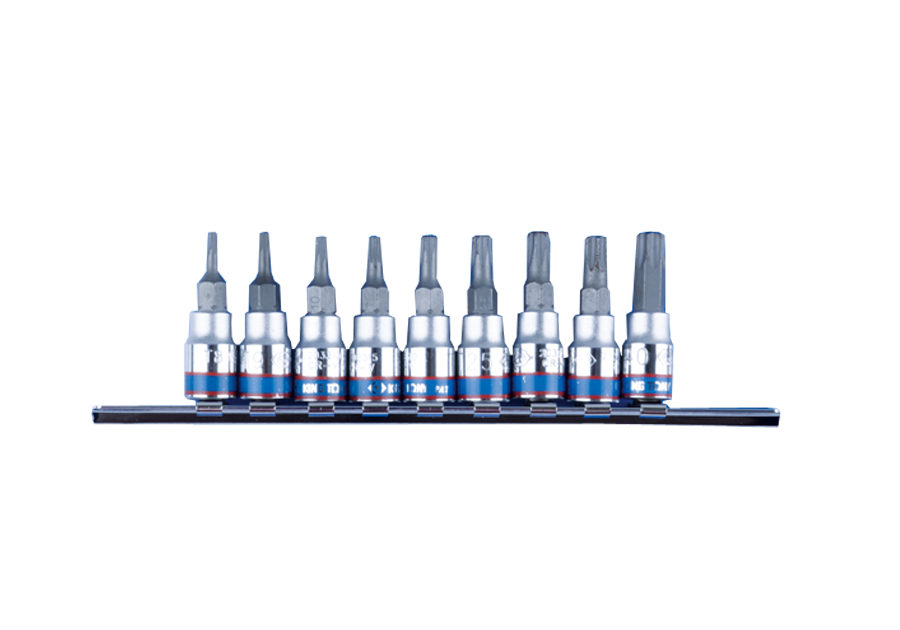 2119pr.png Set de dados punta Torx cuadrante de 1/4" Medidas: T8H , T9H , T10H , T15H , T20H , T25H , T27H , T30H , T40H. Display 9 Pzas. - Imagen 1